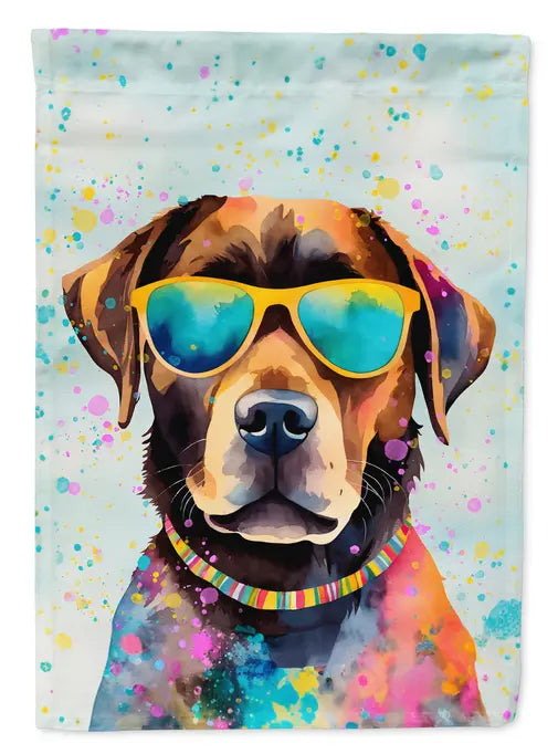 Chocolate Labrador Hippie Dawg Garden Flag Caroline's Treasures