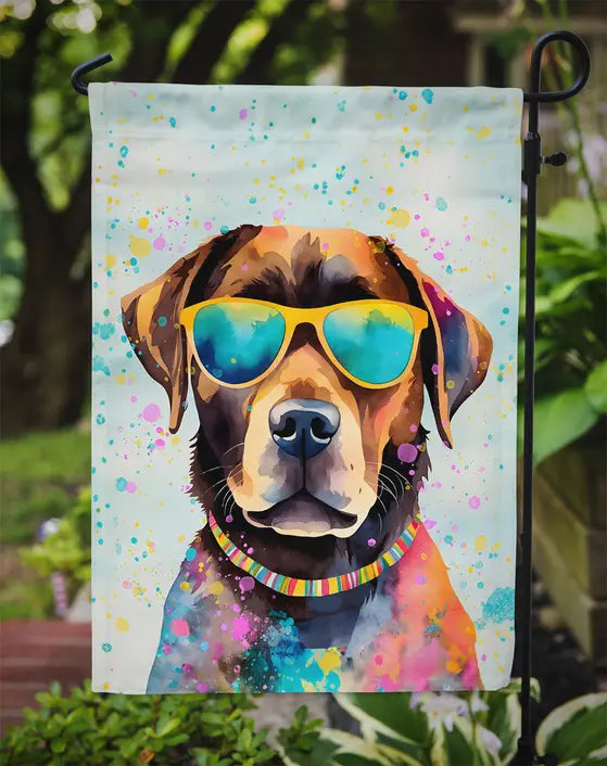 Chocolate Labrador Hippie Dawg Garden Flag Caroline's Treasures