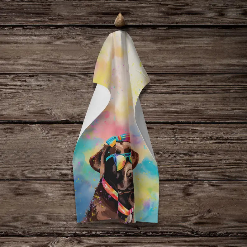 Chocolate Labrador Hippie Dawg Pair of Pot Holders Caroline's Treasures