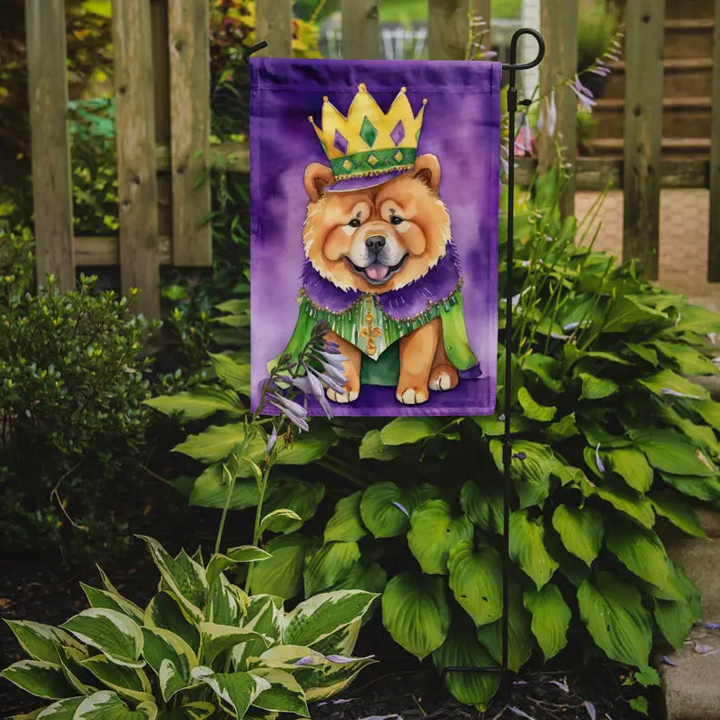 Chow Chow King of Mardi Gras Garden Flag Caroline's Treasures