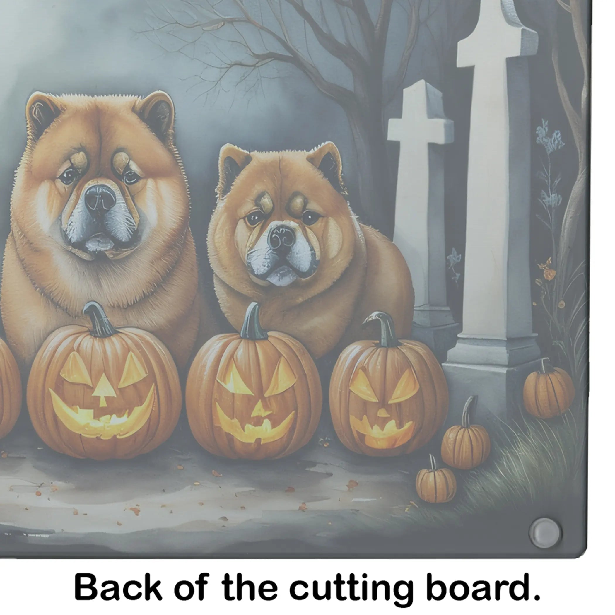 Chow Chow Spooky Halloween Glass Cutting Board Caroline's Treasures