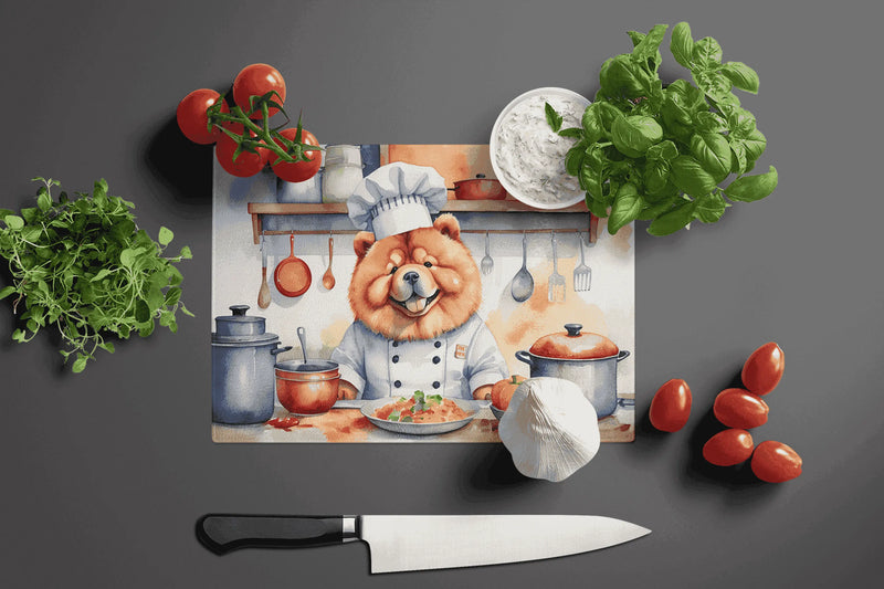 Chow Chow The Chef Glass Cutting Board Caroline's Treasures