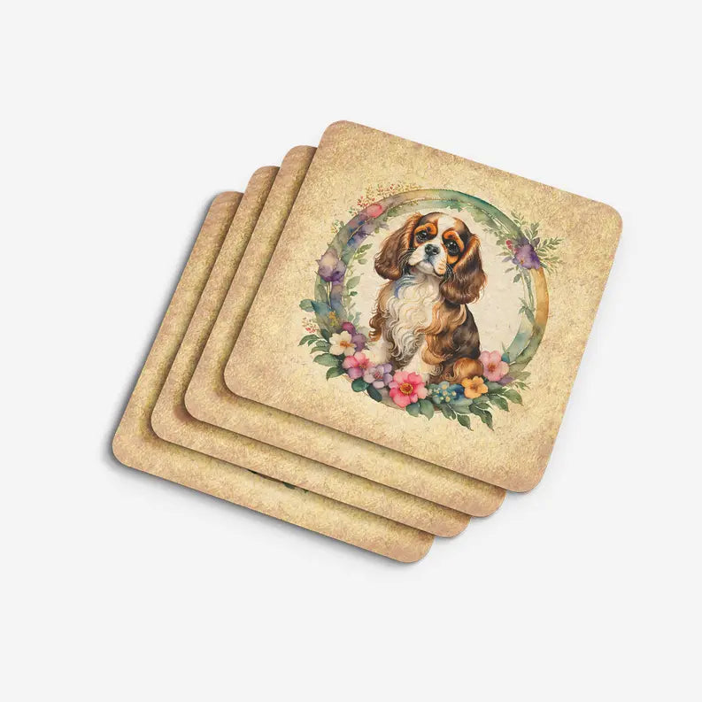 Chow Chow and Flowers Foam Coasters Caroline's Treasures