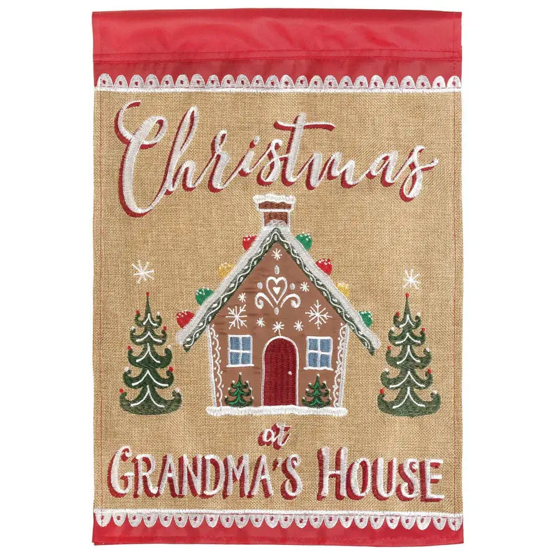 Christmas At Grandma's House Double Applique Garden Flag Dicksons Inc