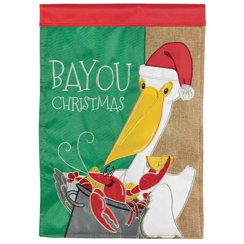 Christmas In Bayou Flag Applique Garden Dicksons Inc