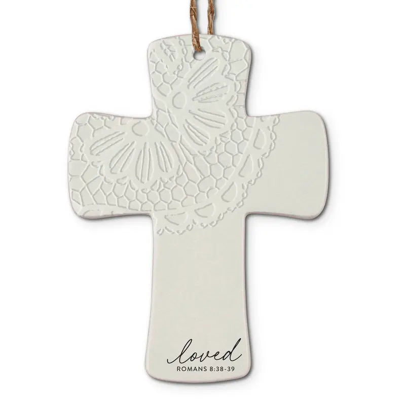 Christmas Ornament Cross Lace Loved Dicksons Inc