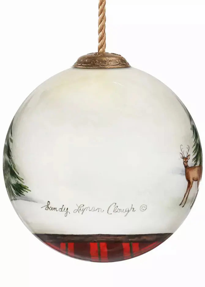 Christmas at the Cabin Hand Painted Glass Ornament Inner Beauty Gifts