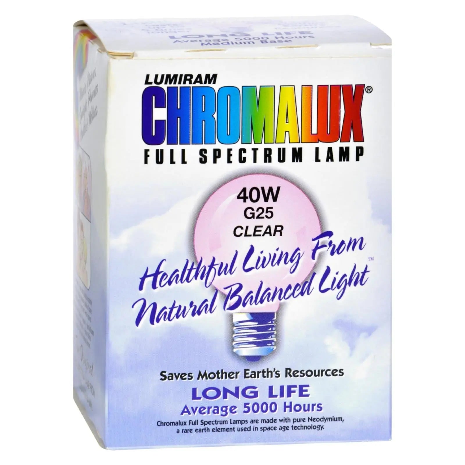 Chromalux Light Bulb Golbe Clear - 40w Bulb. Chromalux