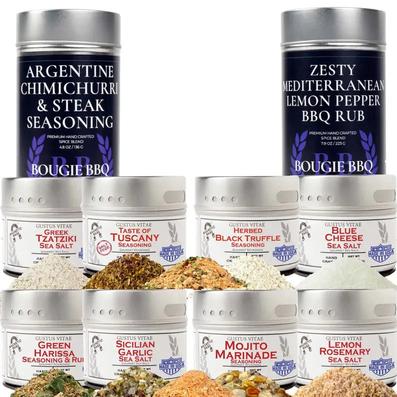 Chuck's Picks | 10 Pack Collection | Authentic Gourmet Seasonings and Spice Blends Gustus Vitae