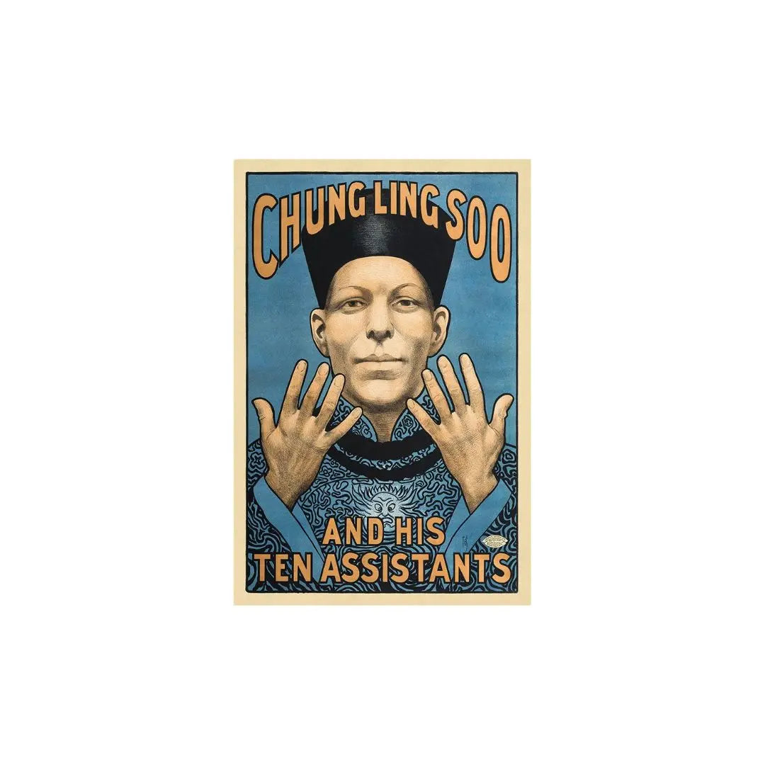 Chung Ling Soo Vintage Magic Unframed Print Wall Art - GreatEagleInc