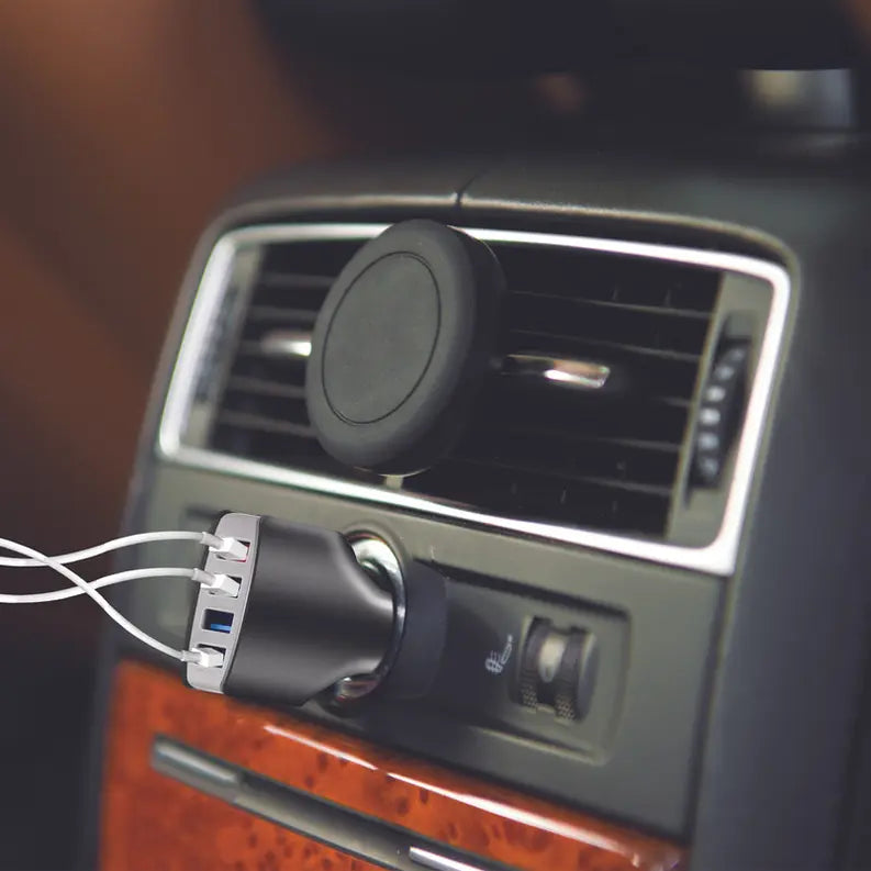 Ciao Tech 12V USB-A 18W 4-Port Car Charger with Voltage LED Display - 3 USB-A, 1 USB-C, 3.0A Quick Charge CIAO Tech