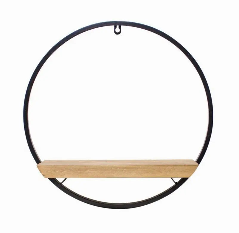 Circle Shelf 17"L x 17.5"H Iron/Wood Melrose Intl.