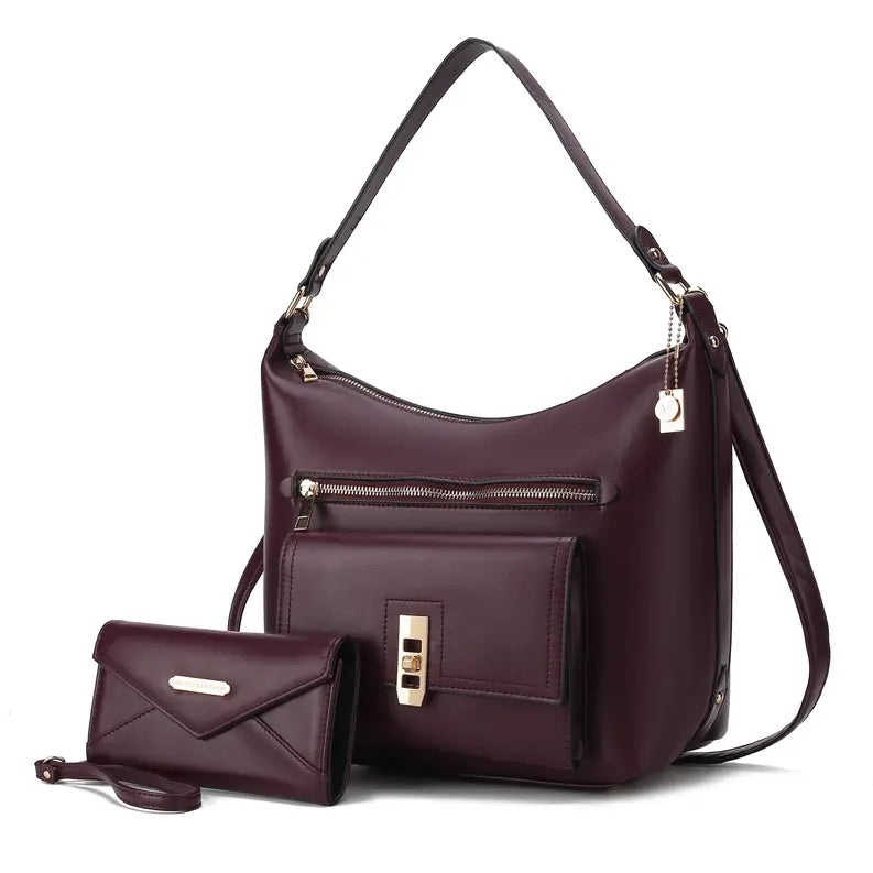 Clara Vegan Leather Womens Shoulder Bag & Wristlet Wallet MKF Colletion by Mia K.