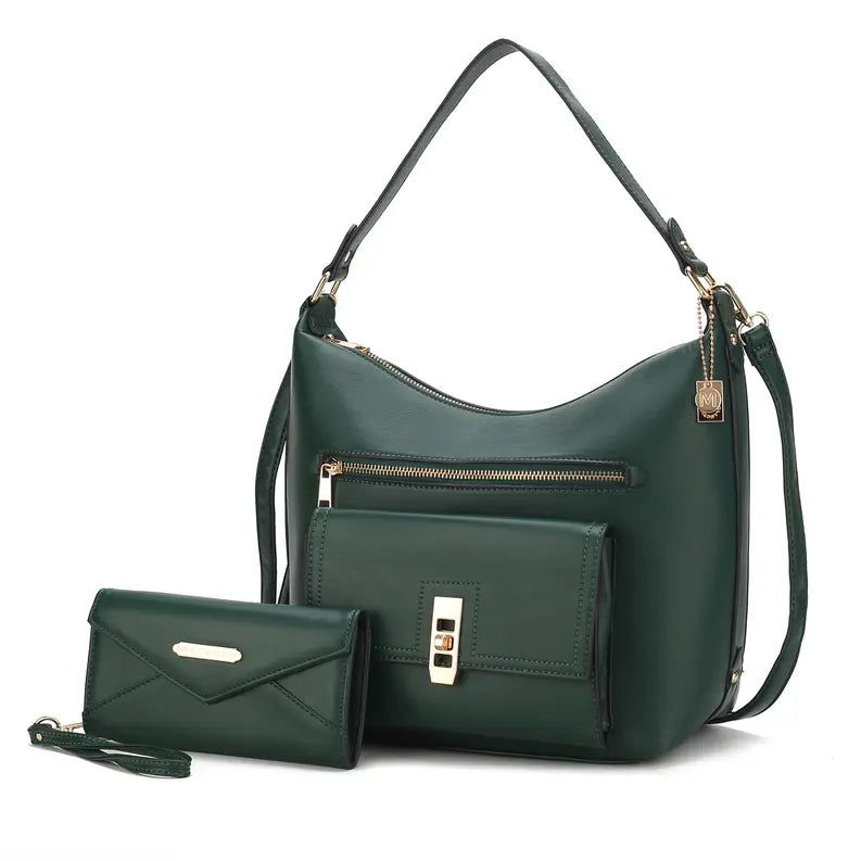 Clara Vegan Leather Womens Shoulder Bag & Wristlet Wallet MKF Colletion by Mia K.