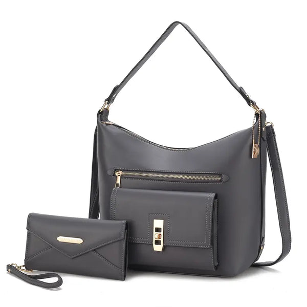 Clara Vegan Leather Womens Shoulder Bag & Wristlet Wallet MKF Colletion by Mia K.
