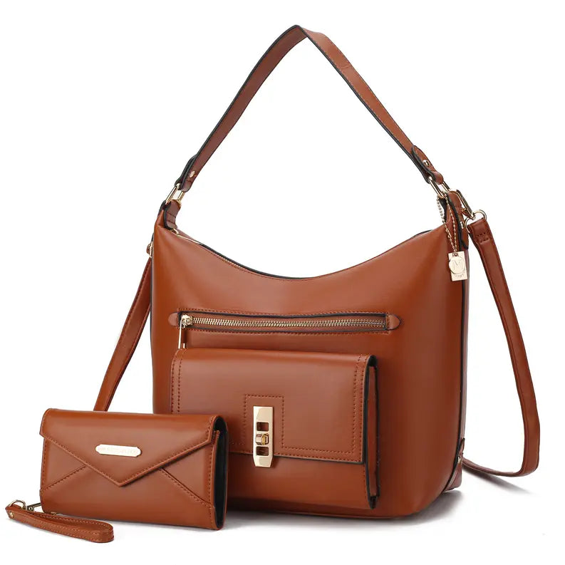 Clara Vegan Leather Womens Shoulder Bag & Wristlet Wallet MKF Colletion by Mia K.