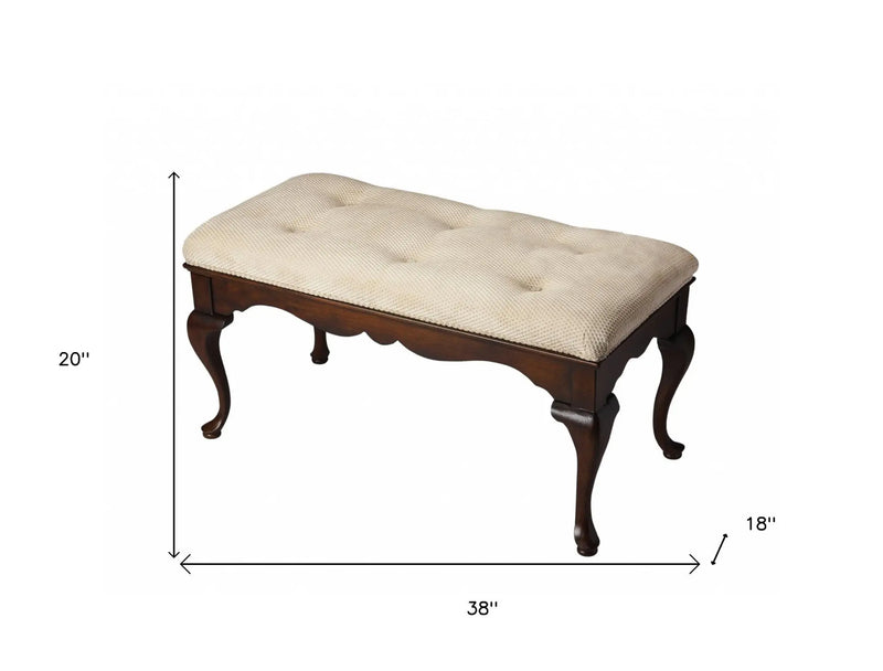 Classic Cherry Brown Finish Bench Homeroots Living Room
