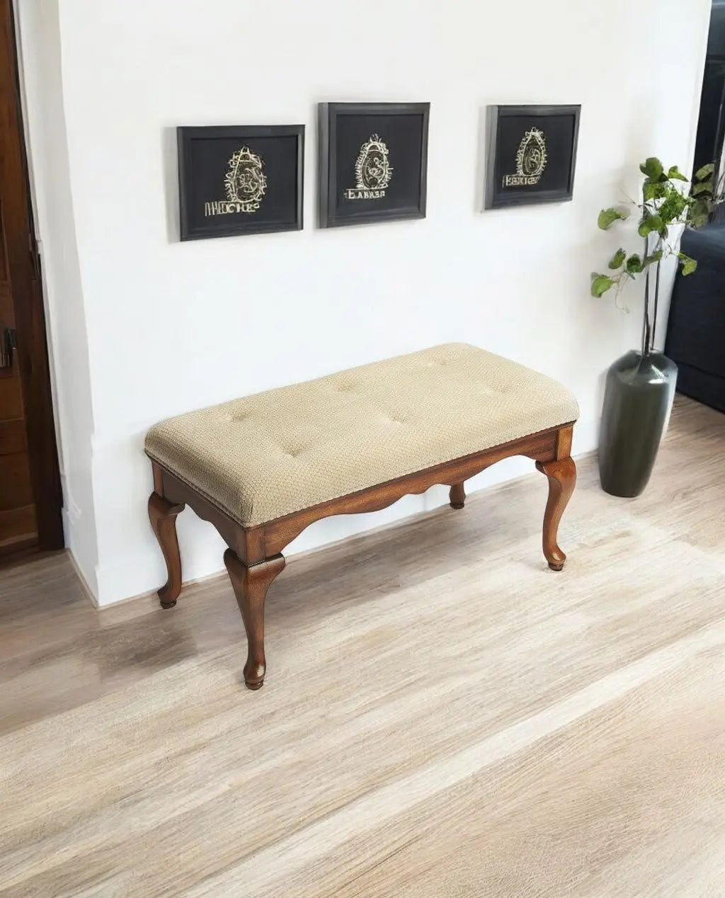 Classic Olive Brown Bench Homeroots Living Room