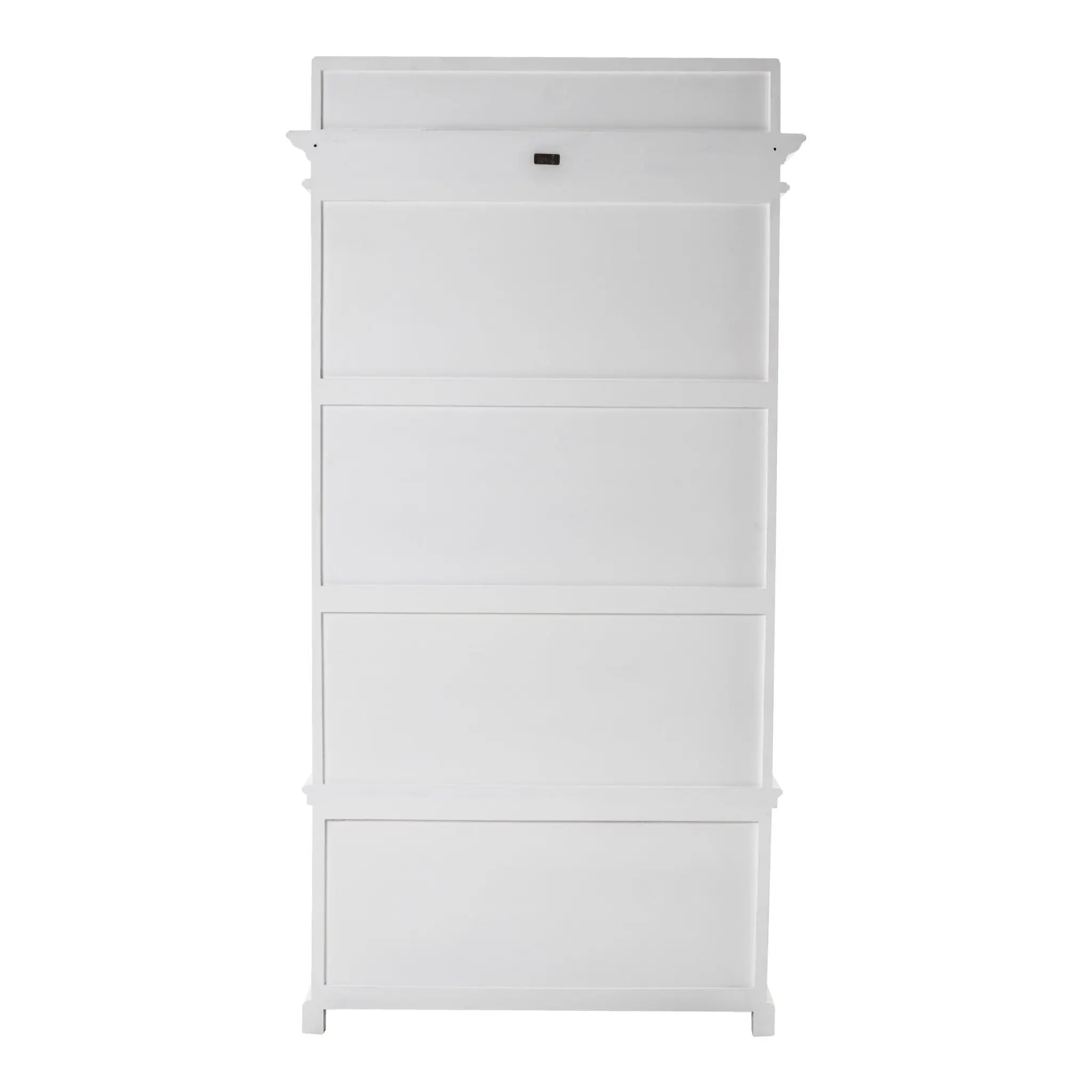 Classic White Entryway Coat Rack and Bench with Baskets Homeroots