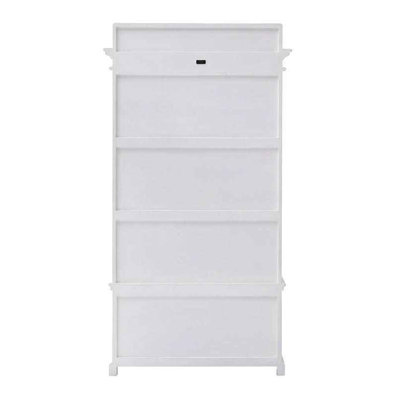 Classic White Entryway Coat Rack and Bench with Drawers Homeroots Organization