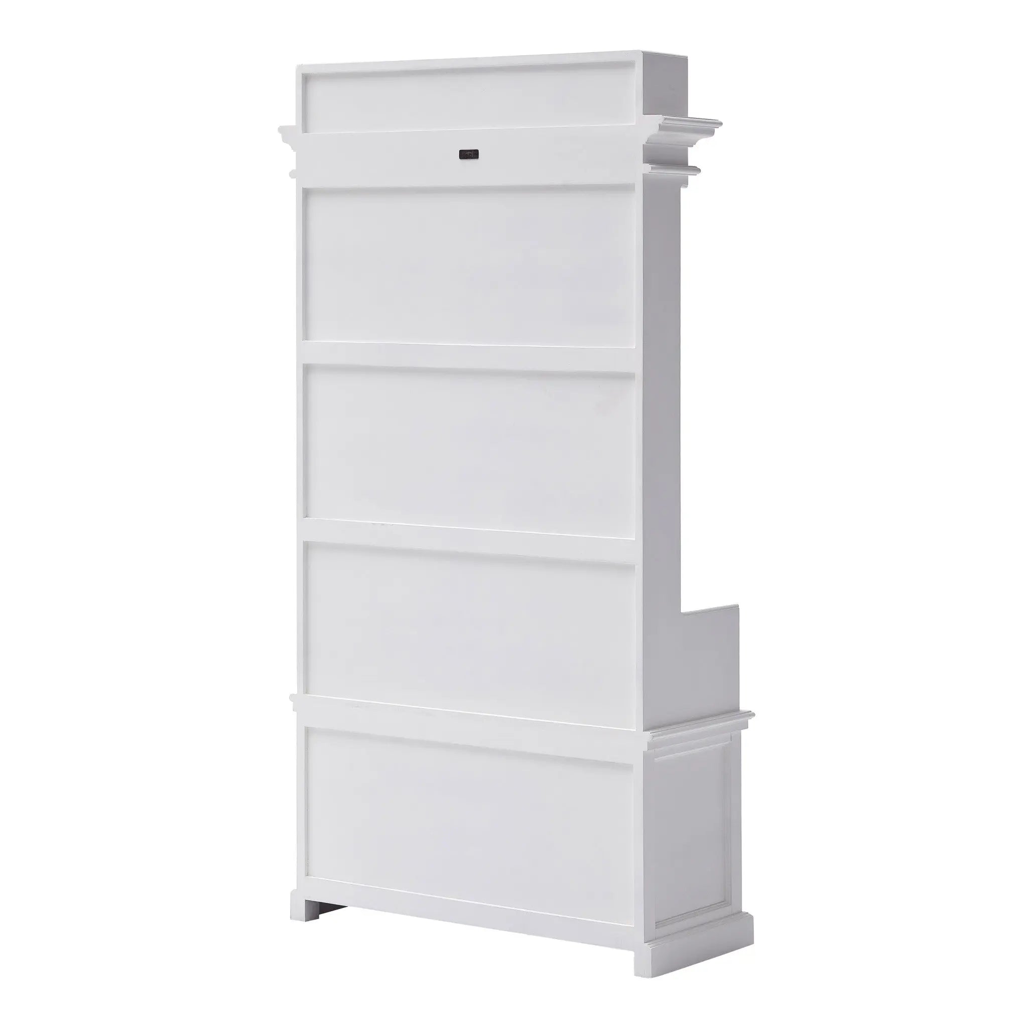 Classic White Entryway Coat Rack and Bench with Drawers Homeroots Organization