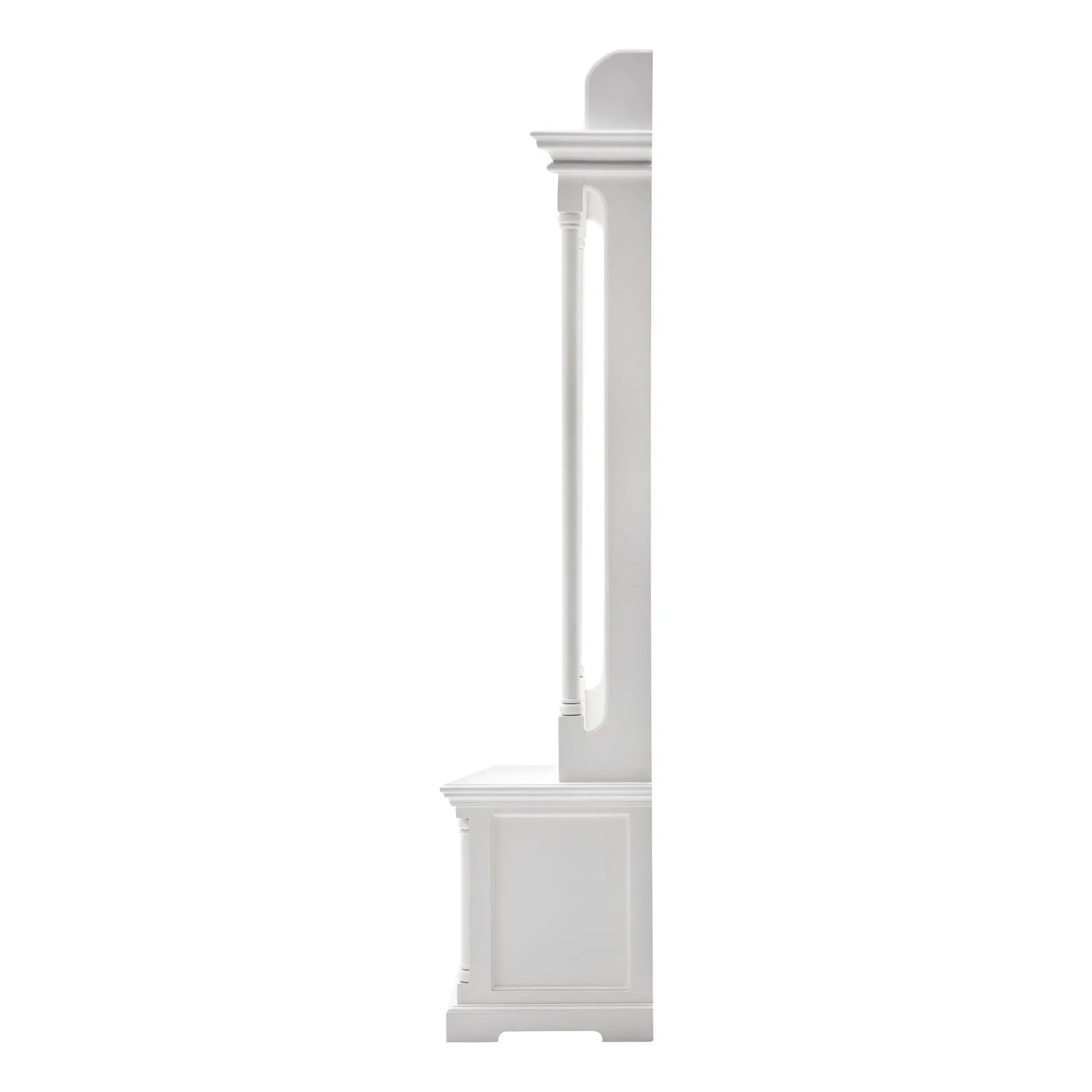 Classic White Hall Tree Coat Rack with Drawers Homeroots Organization