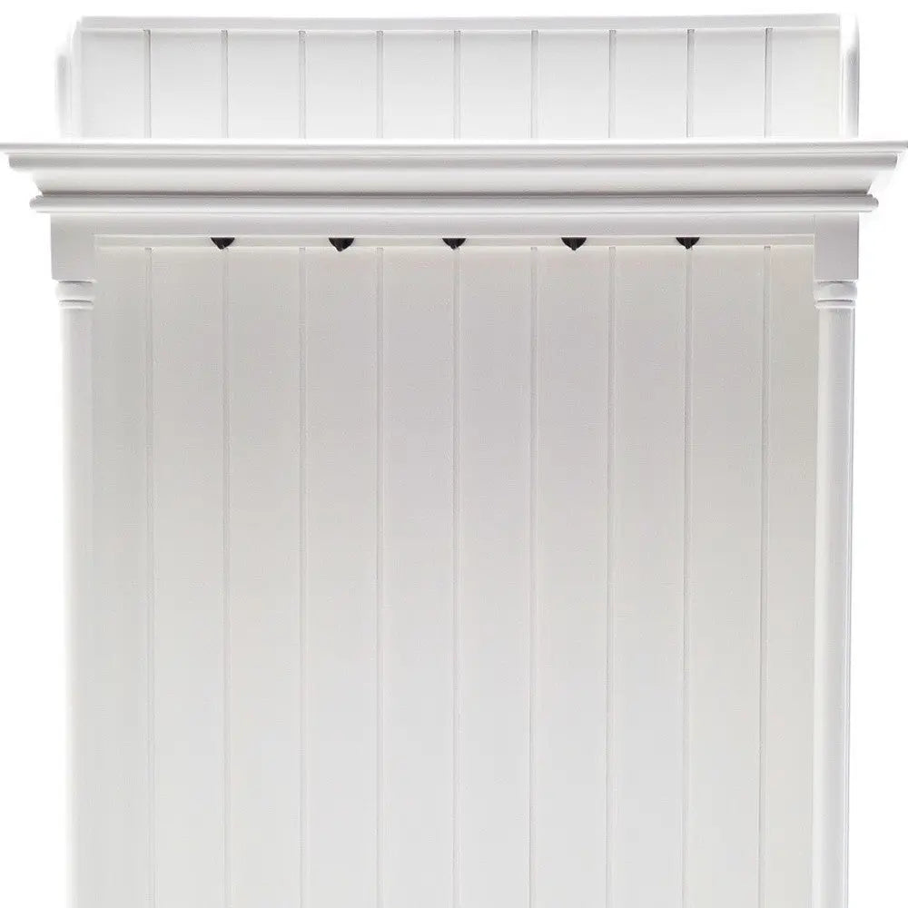 Classic White Hall Tree Coat Rack with Drawers Homeroots Organization