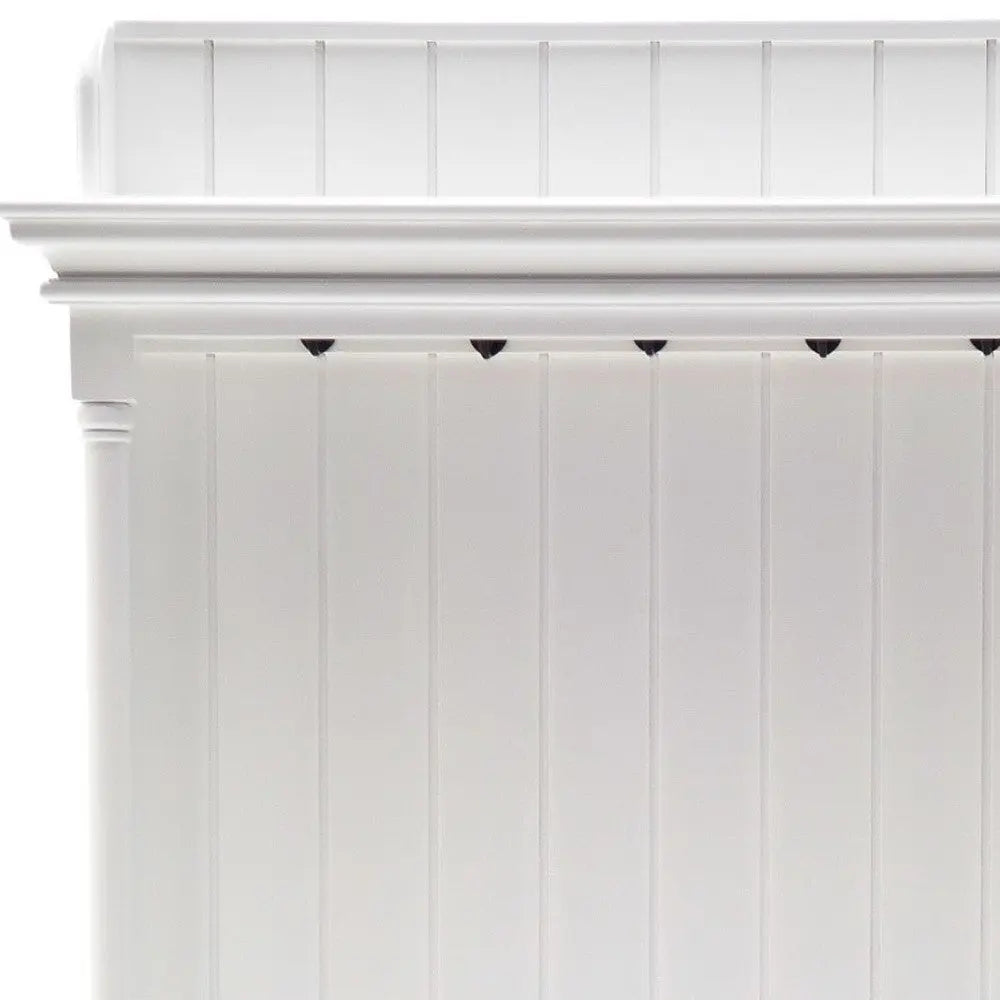 Classic White Hall Tree Coat Rack with Drawers Homeroots Organization