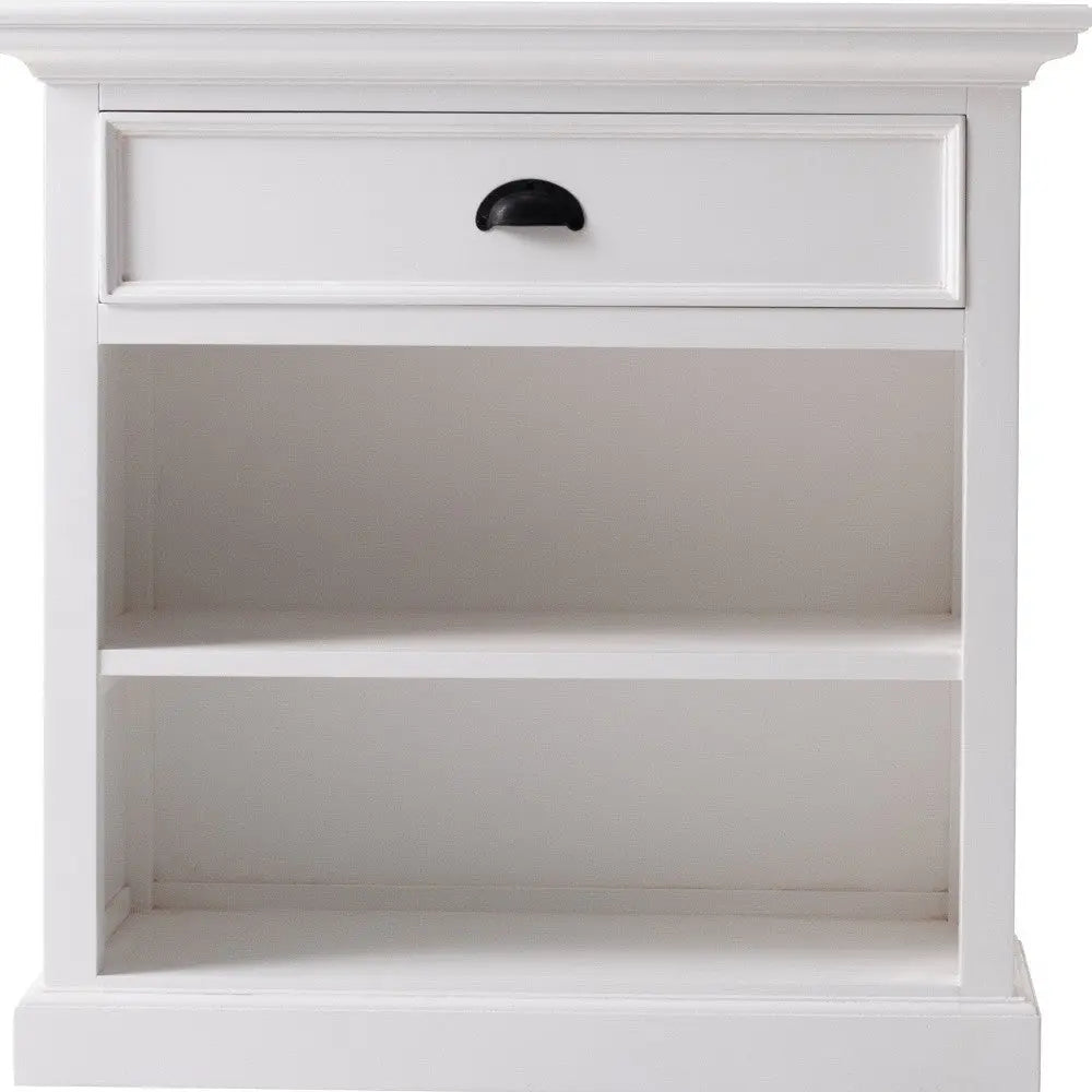 Classic White Large Nightstand With Shelves Homeroots Bed & Bath