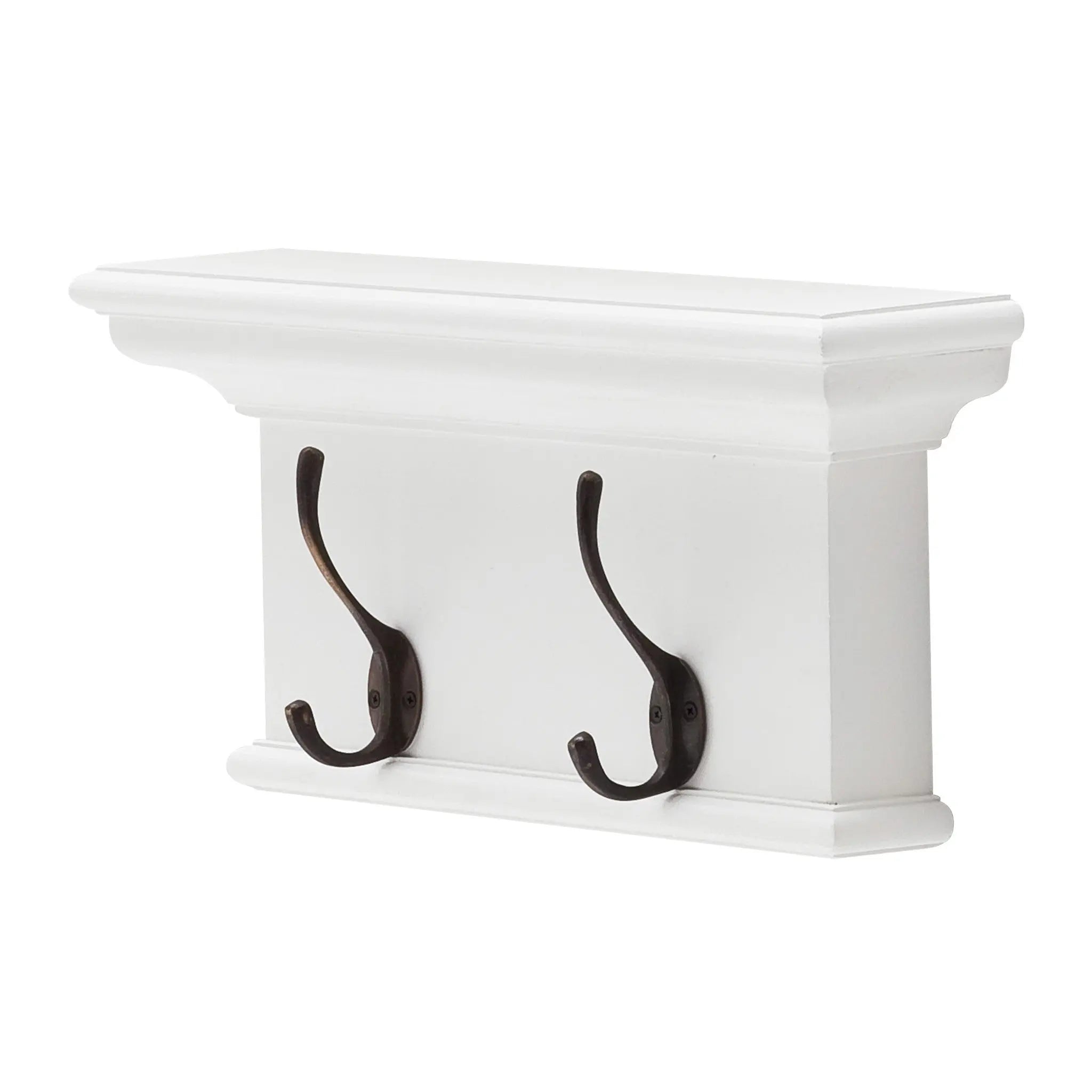 Classic White Two Hook Hanging Coat Rack Homeroots Organization