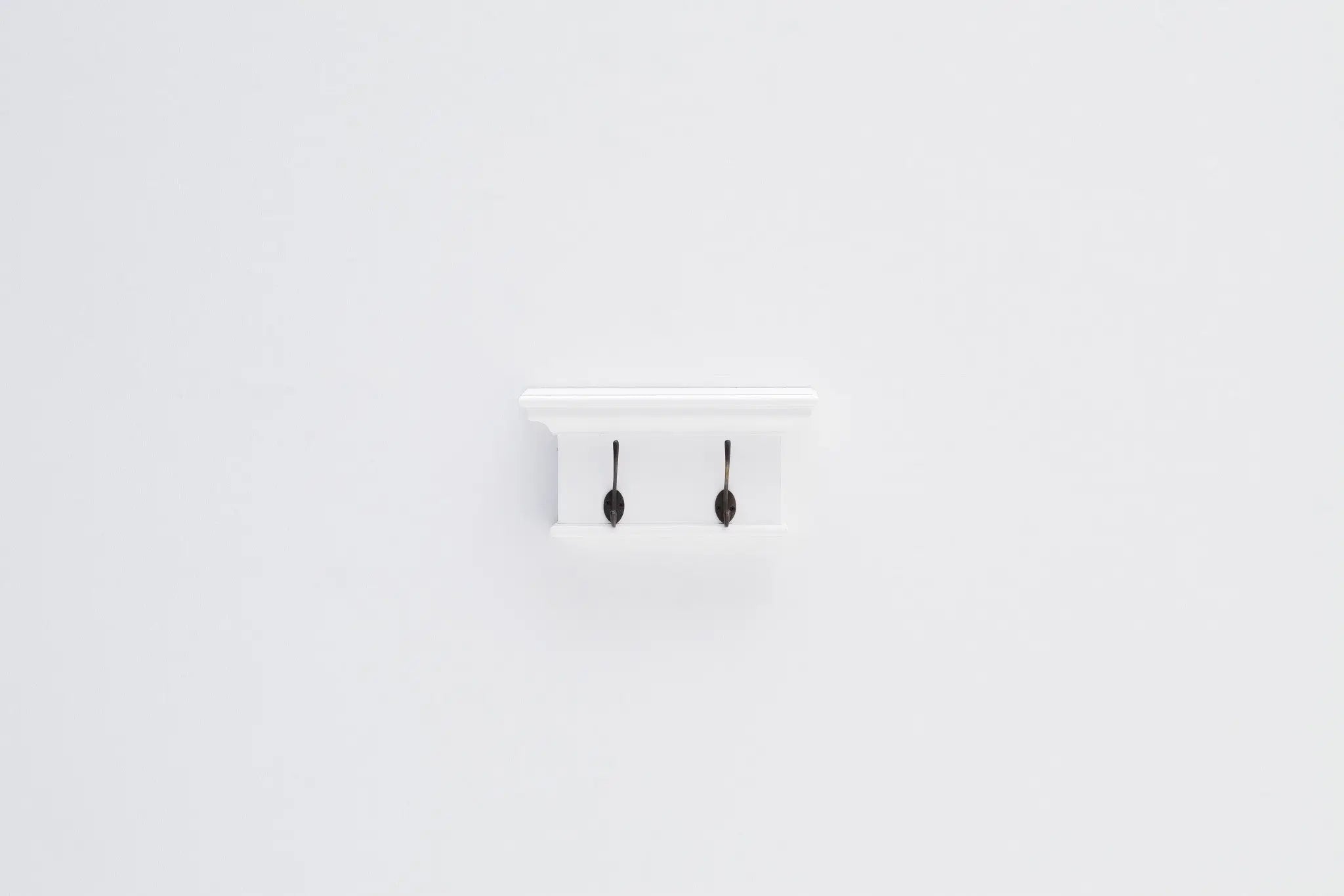 Classic White Two Hook Hanging Coat Rack Homeroots Organization