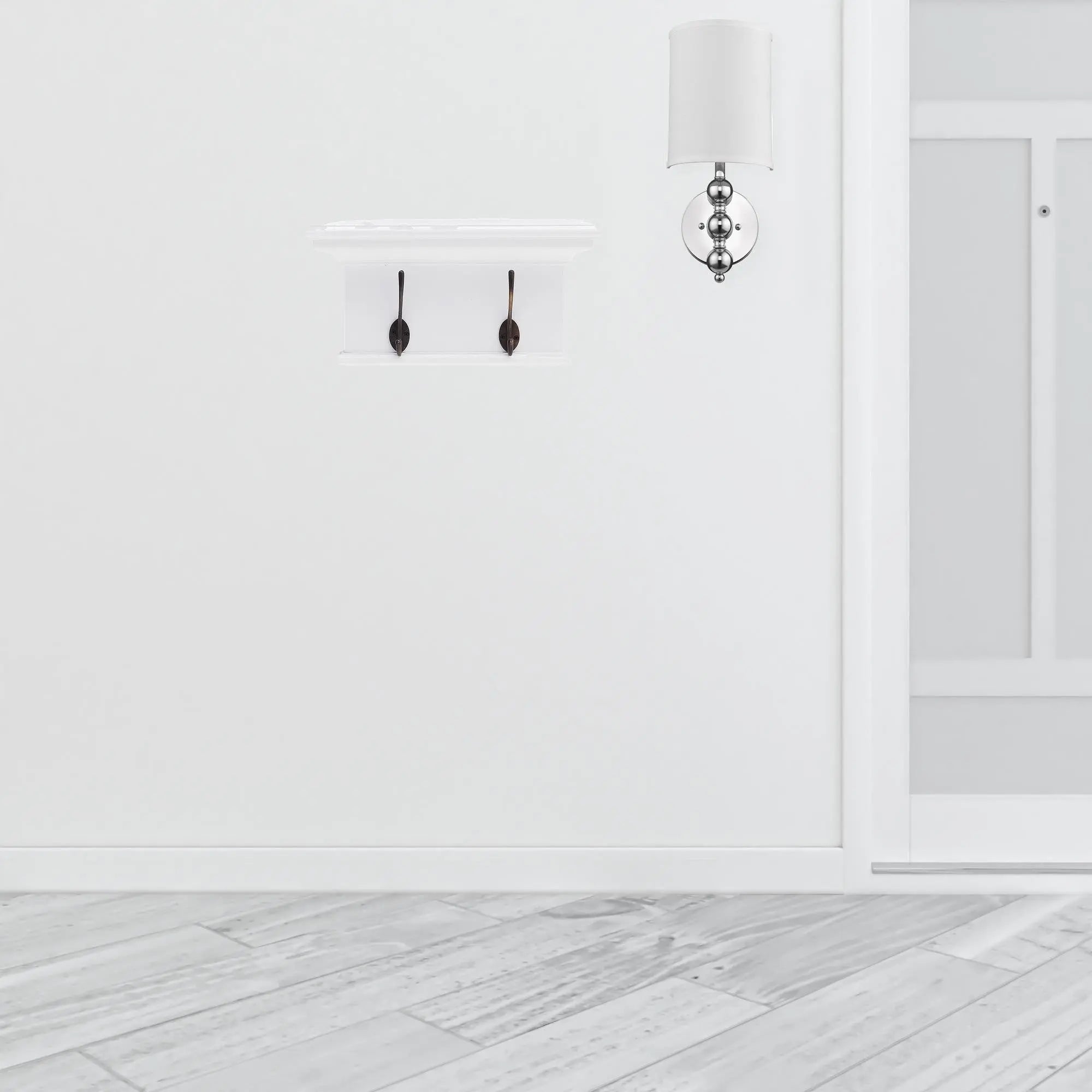 Classic White Two Hook Hanging Coat Rack Homeroots Organization