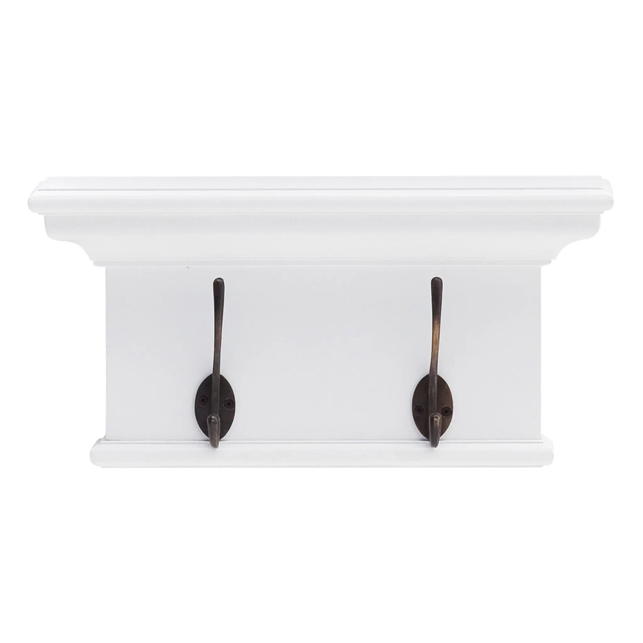 Classic White Two Hook Hanging Coat Rack Homeroots Organization