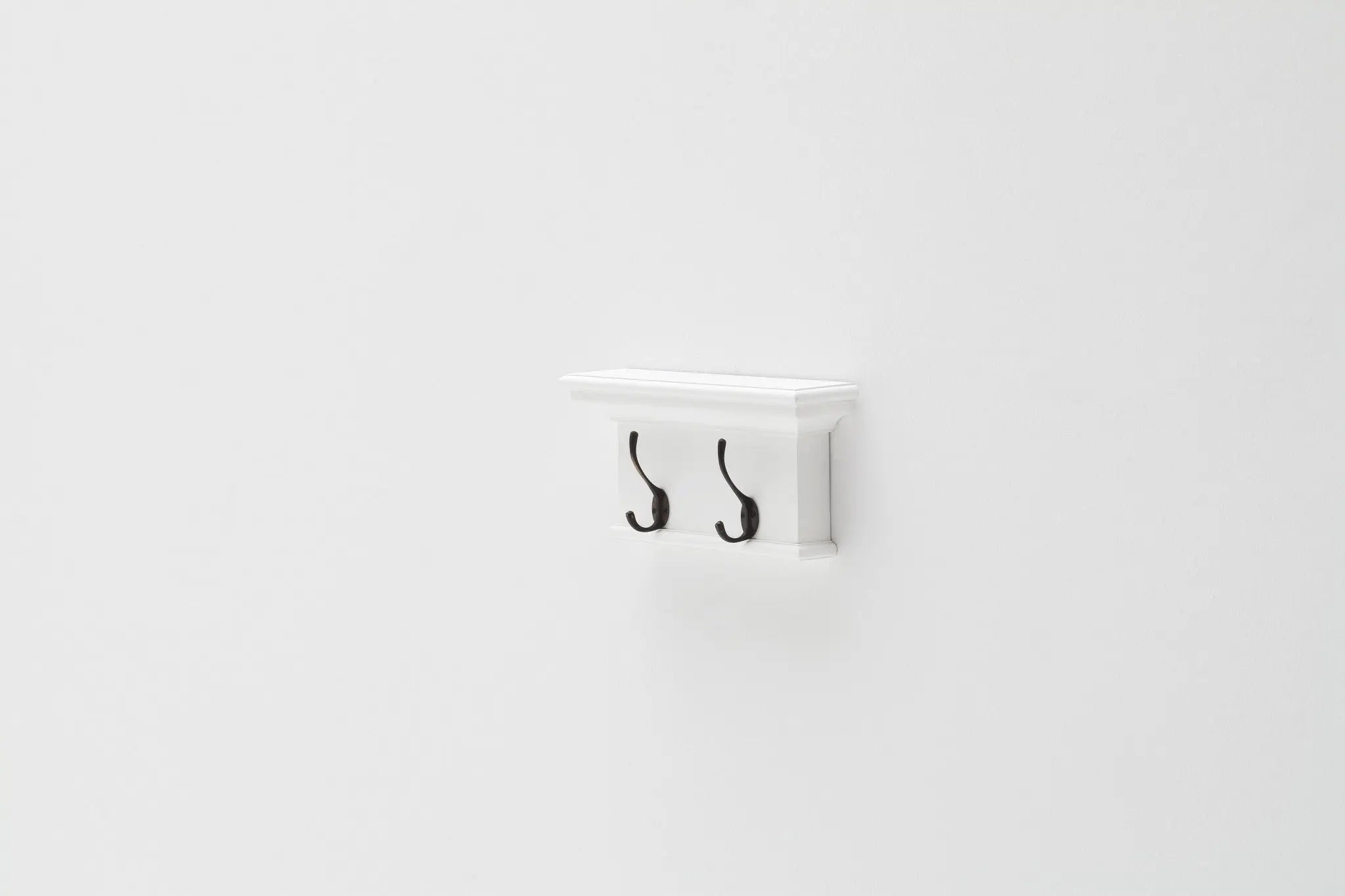Classic White Two Hook Hanging Coat Rack Homeroots Organization