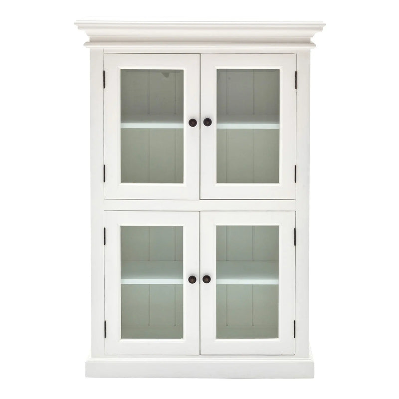 Classic White Two Level Storage Cabinet Homeroots Kitchen & Dining