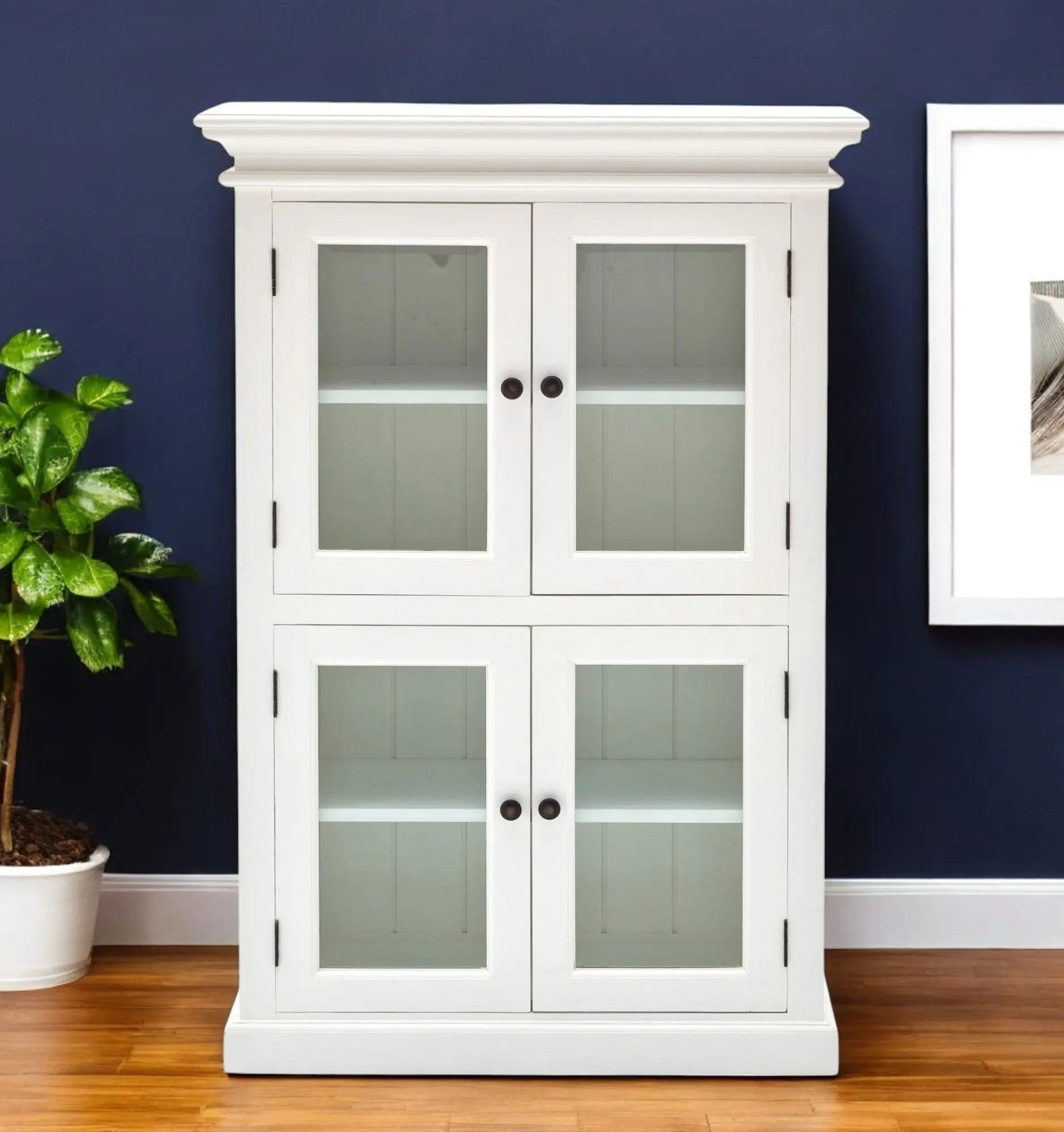 Classic White Two Level Storage Cabinet Homeroots Kitchen & Dining