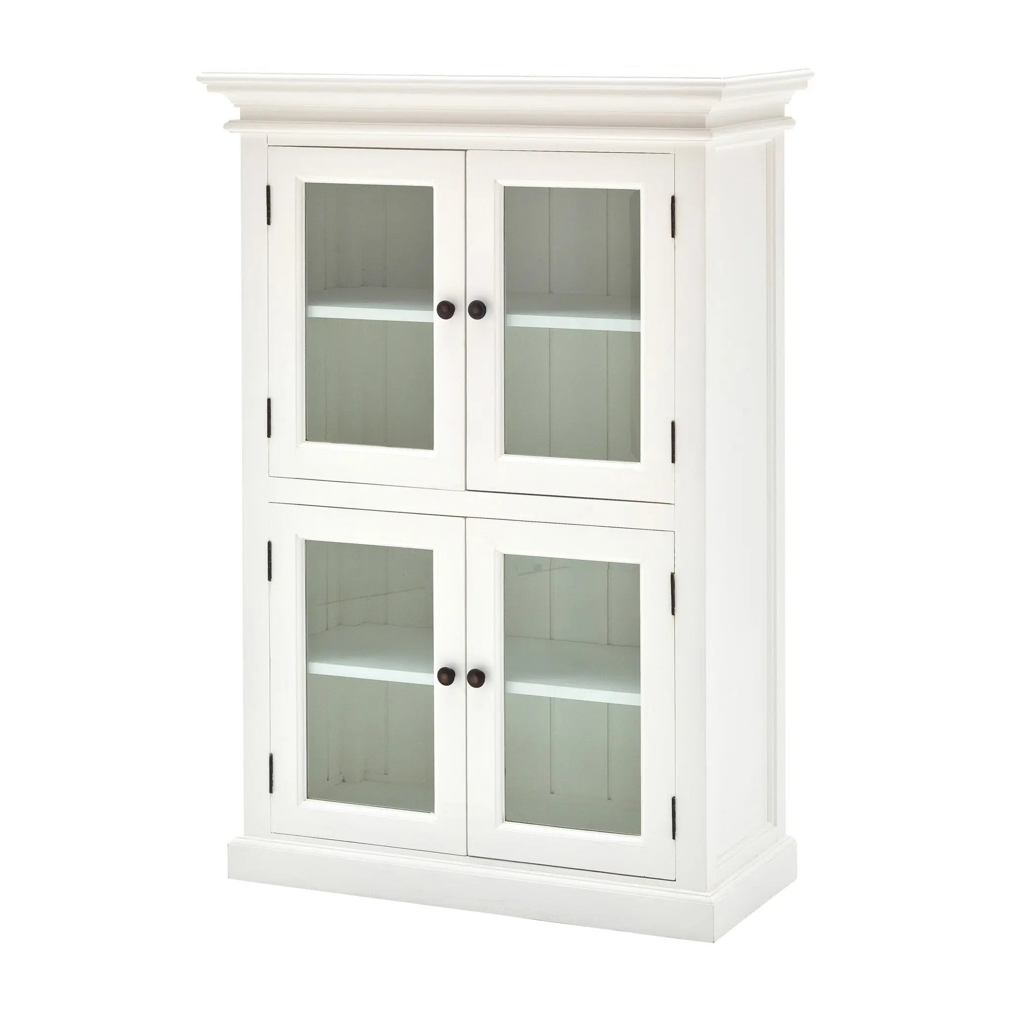 Classic White Two Level Storage Cabinet Homeroots Kitchen & Dining