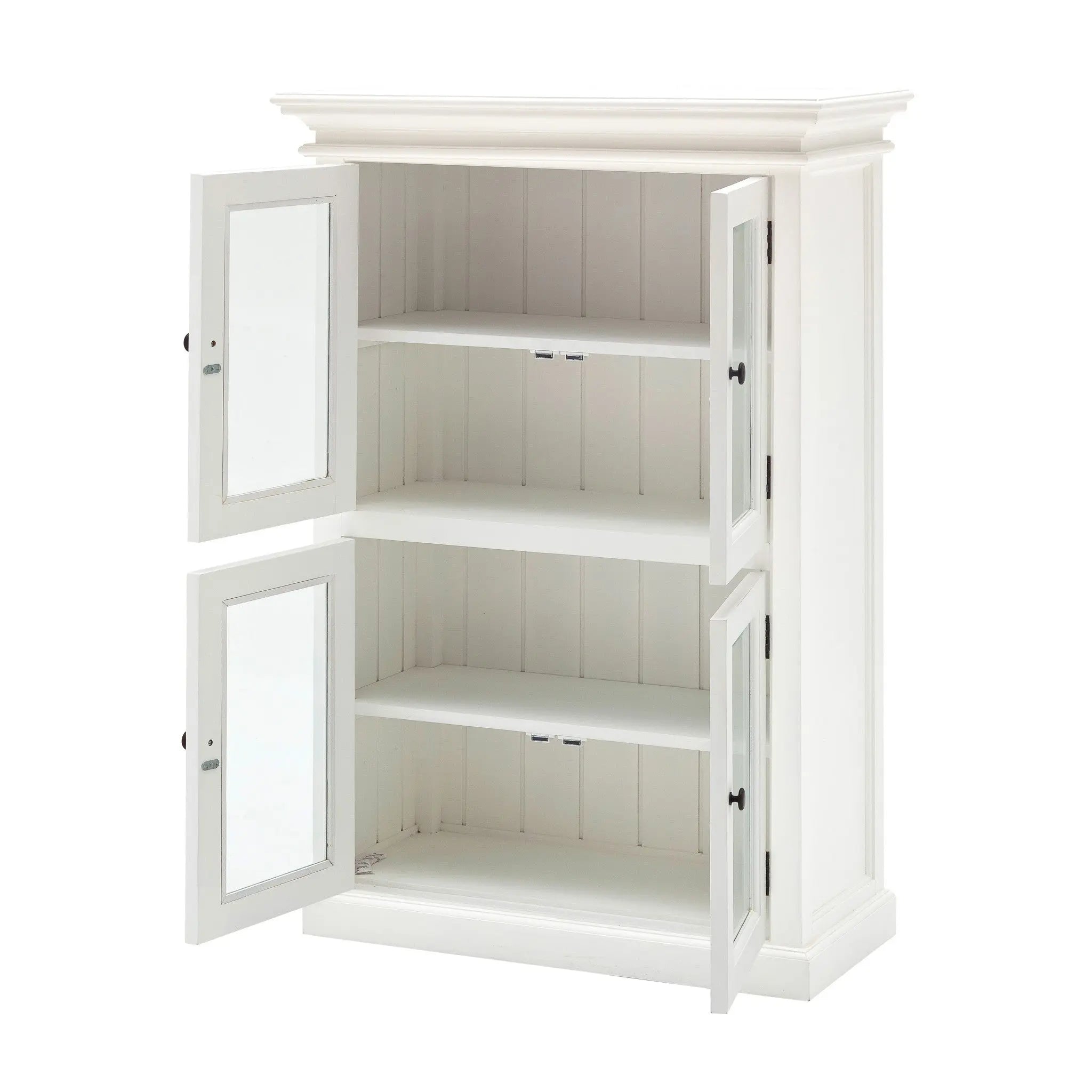 Classic White Two Level Storage Cabinet Homeroots Kitchen & Dining