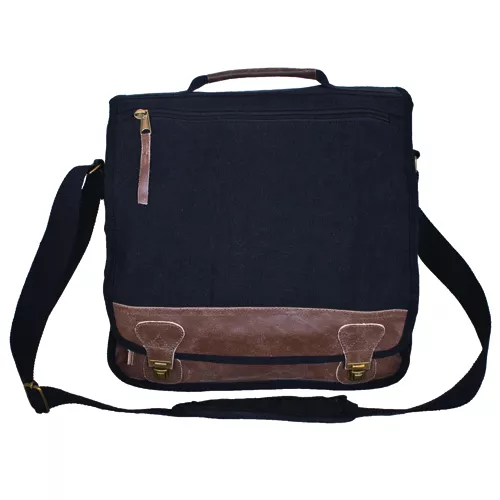 "Classic" Euro-Style Messenger Bag - Black Fox Outdoor