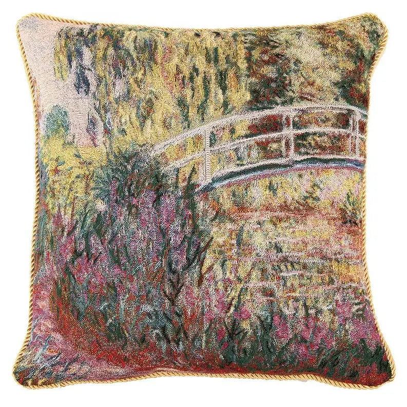 Claude Monet Japanese Bridge Pillowcase/Cushion Cover Decorative Design Fashion Home Pillow Signare USA