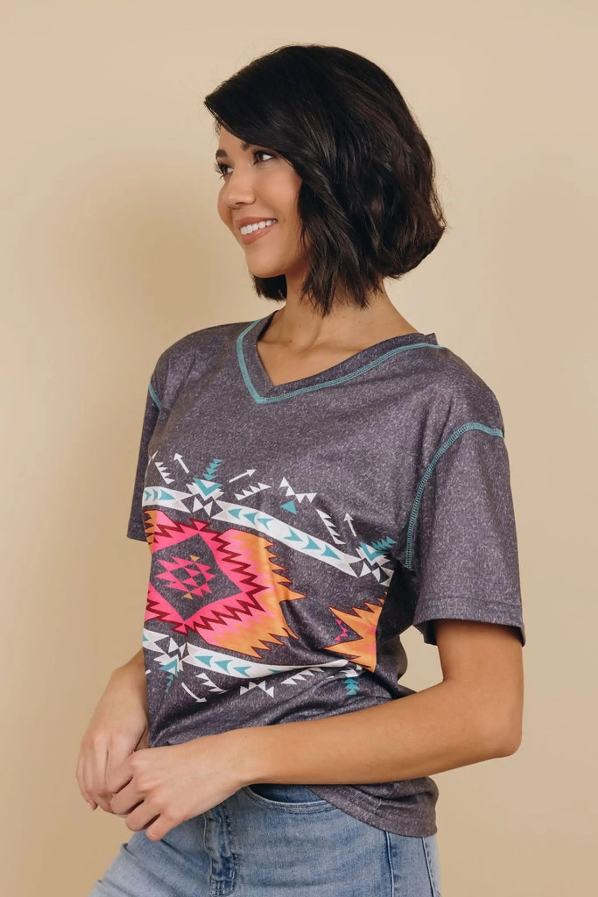 Clayton Aztec Print Tee Stay Warm in Style