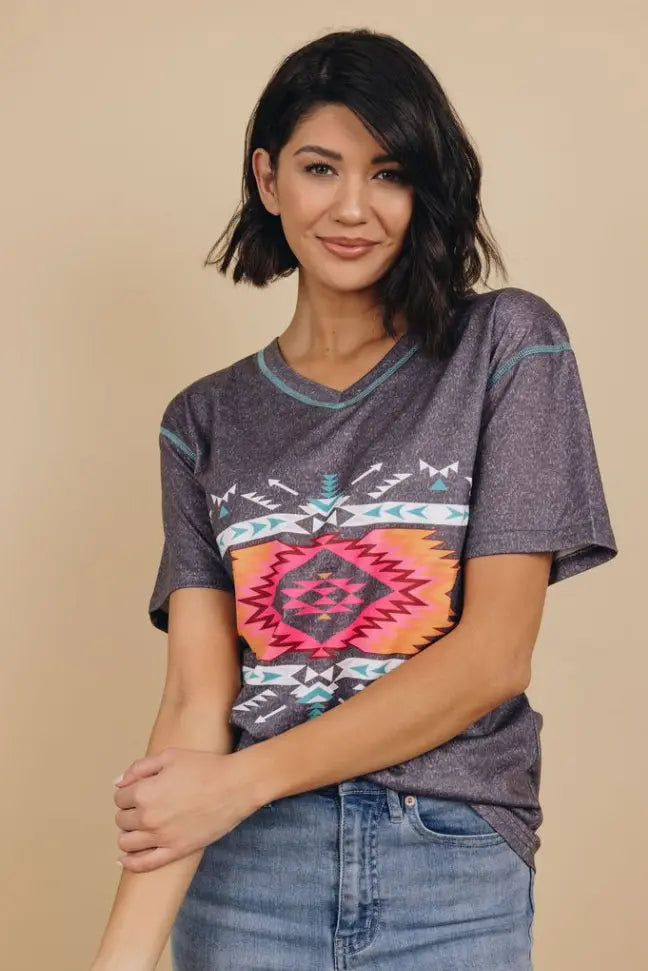 Clayton Aztec Print Tee Stay Warm in Style