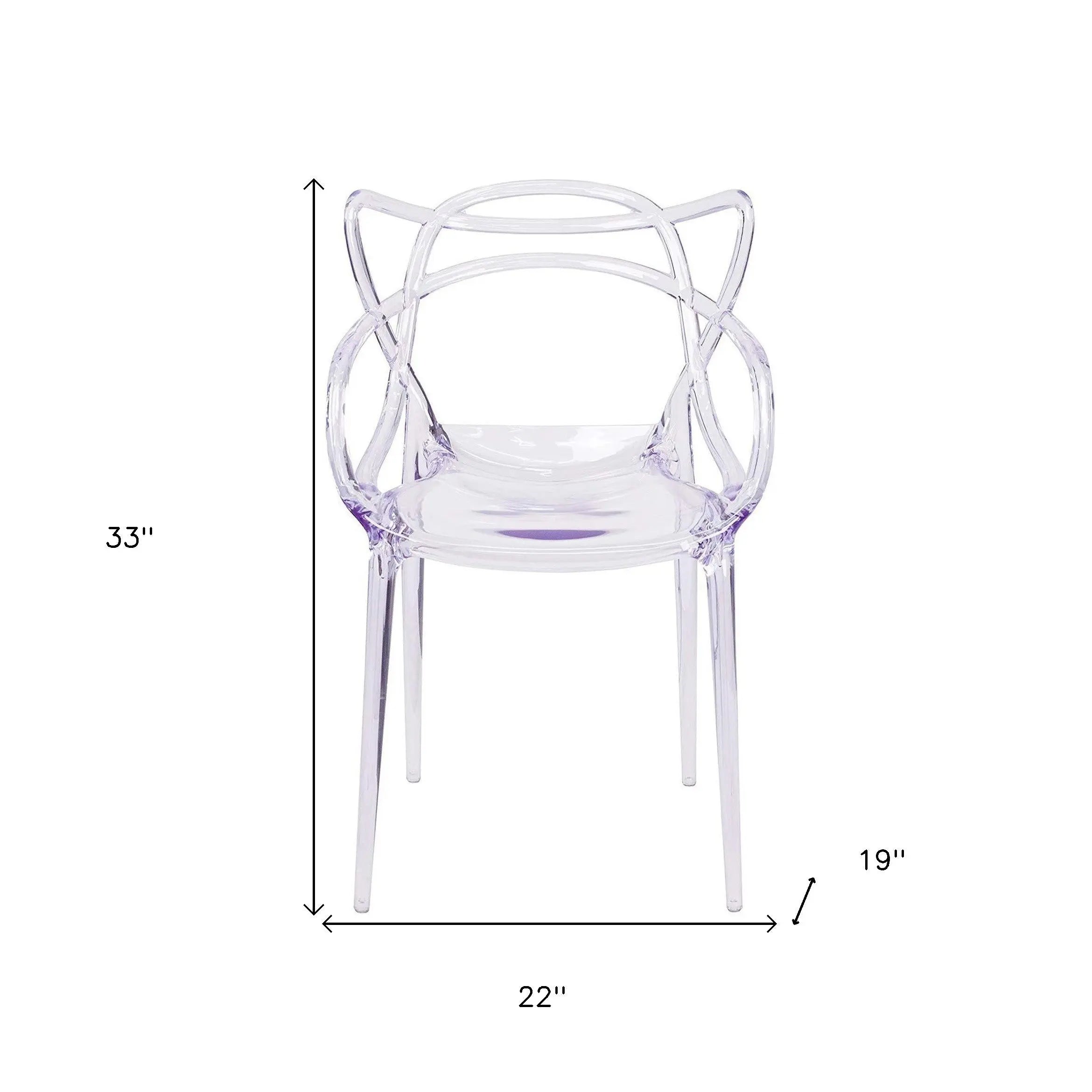 Clear Acrylic Open Back Dining Arm Chair Homeroots Kitchen & Dining