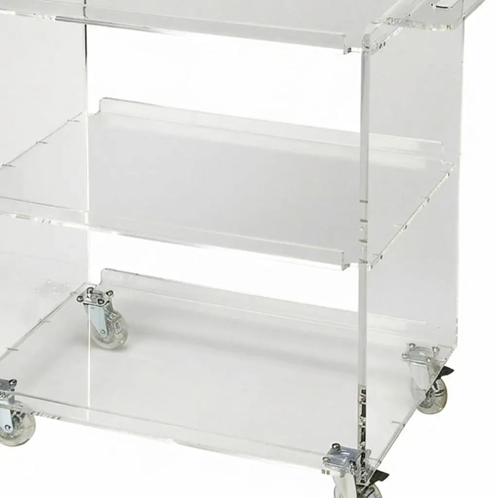Clear Acrylic Rolling Server Bar Cart Homeroots Kitchen & Dining