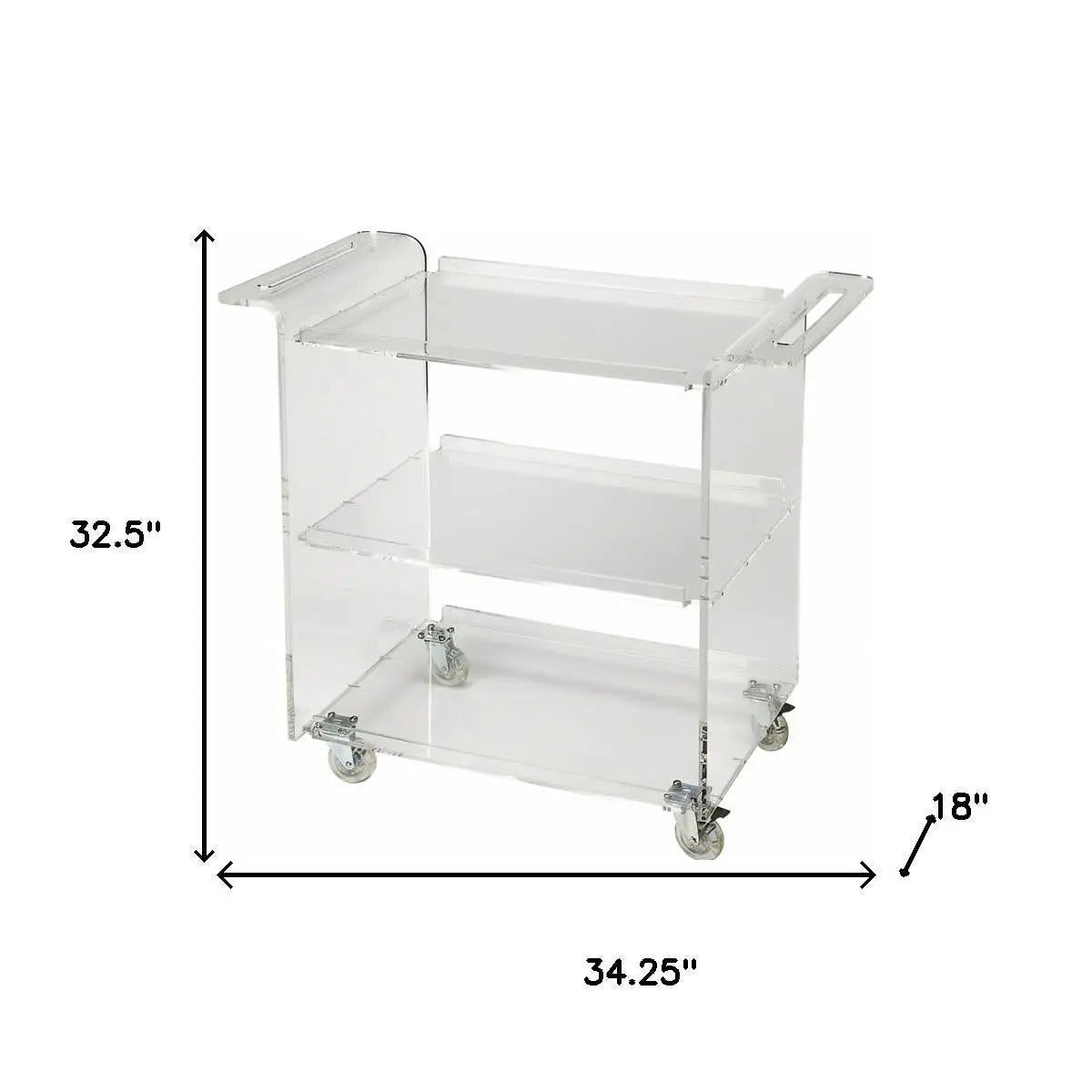 Clear Acrylic Rolling Server Bar Cart Homeroots Kitchen & Dining
