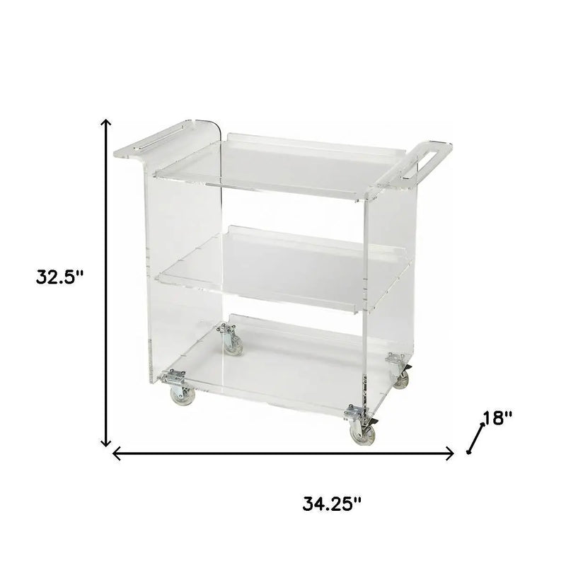 Clear Acrylic Rolling Server Bar Cart Homeroots Kitchen & Dining