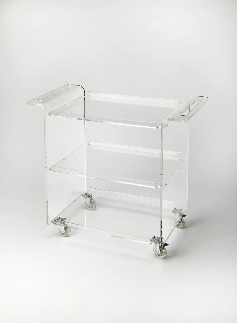 Clear Acrylic Rolling Server Bar Cart Homeroots Kitchen & Dining