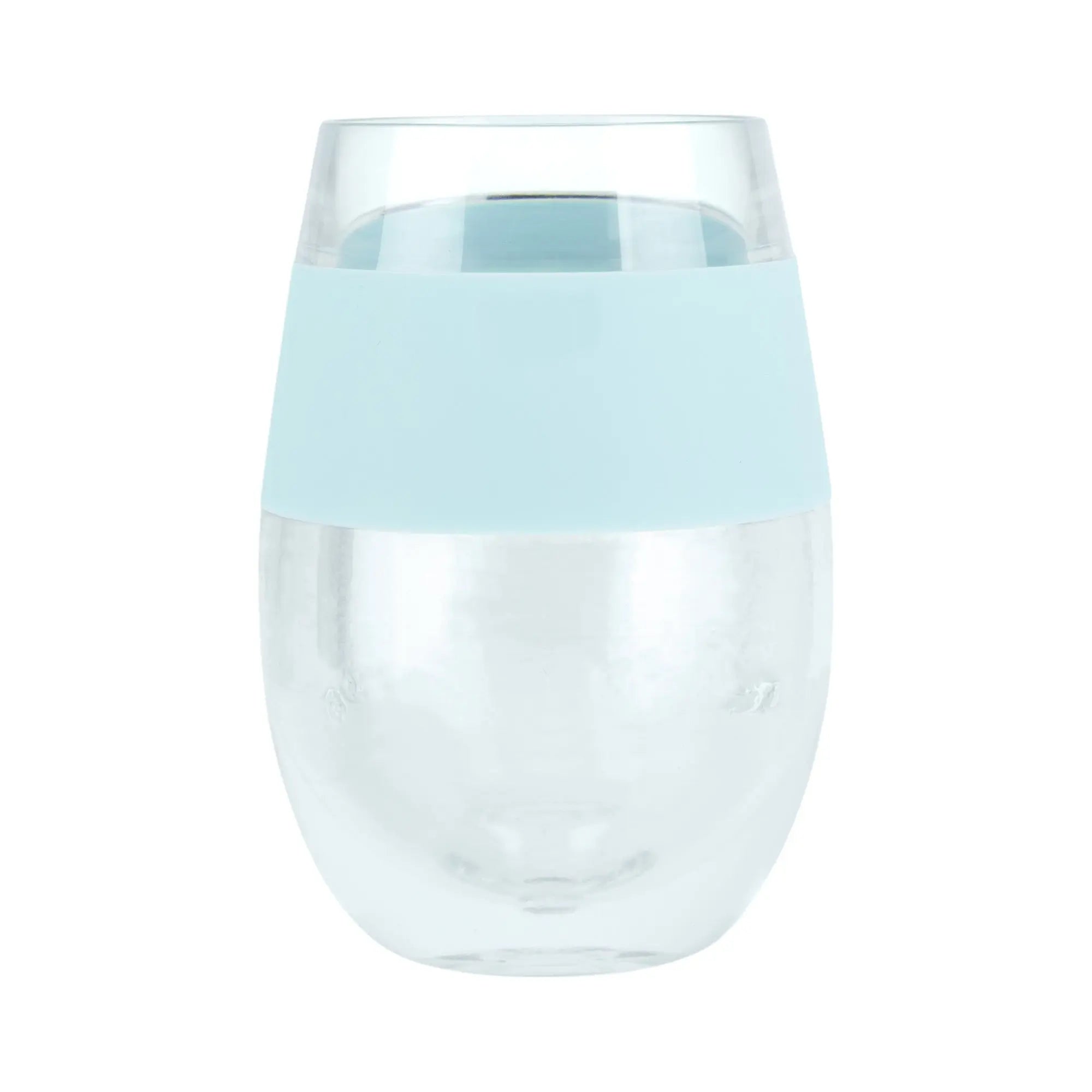 Clear And Blue Tritan Plastic Convex Curve Shape Stemless All Purpose Wine Glass Homeroots Kitchen & Dining