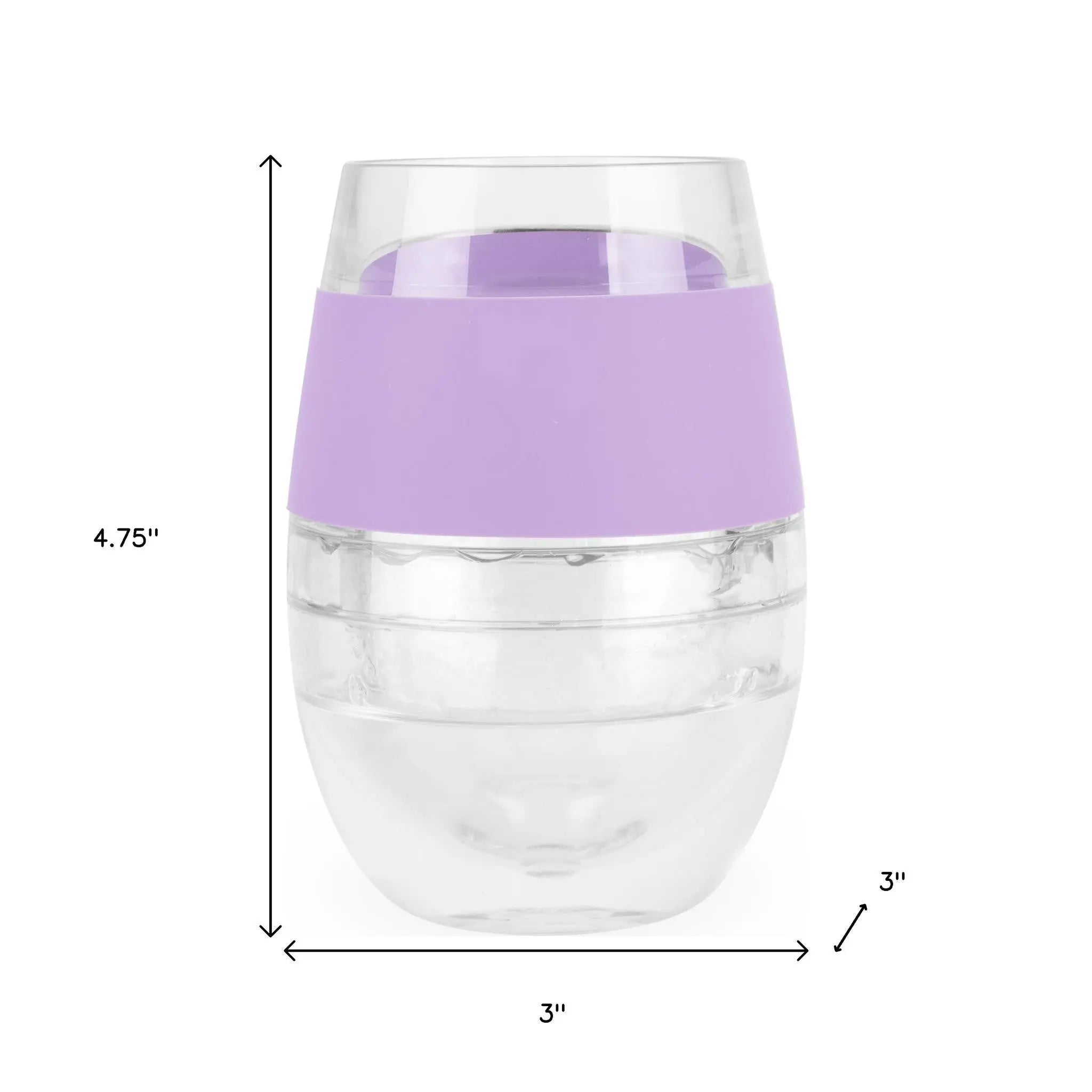 Clear And Lavender Tritan Plastic Convex Curve Shape Stemless All Purpose Wine Glass Homeroots Kitchen & Dining