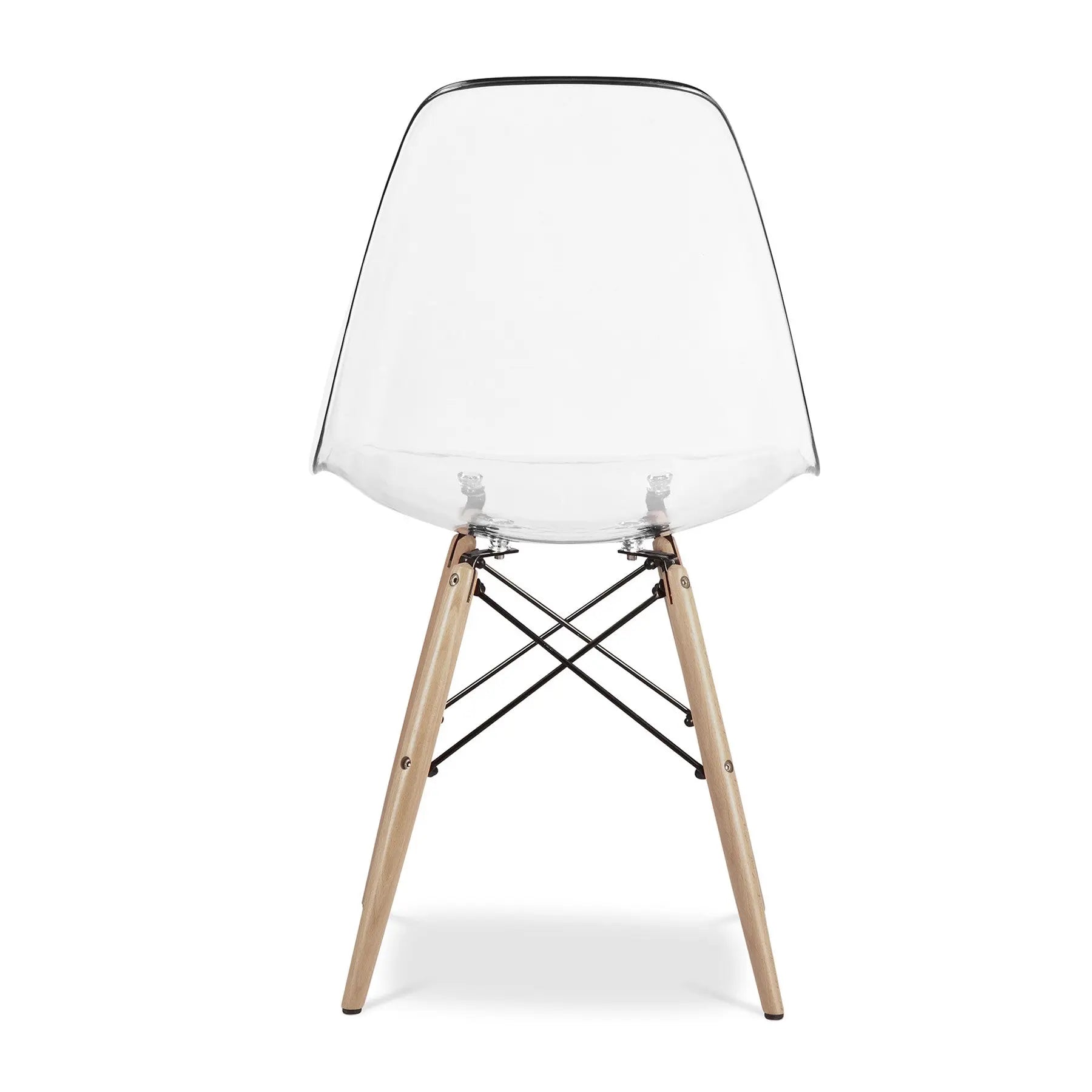 Clear And Natural Heavy Duty Plastic And Wood Dining Side Chair Homeroots Kitchen & Dining